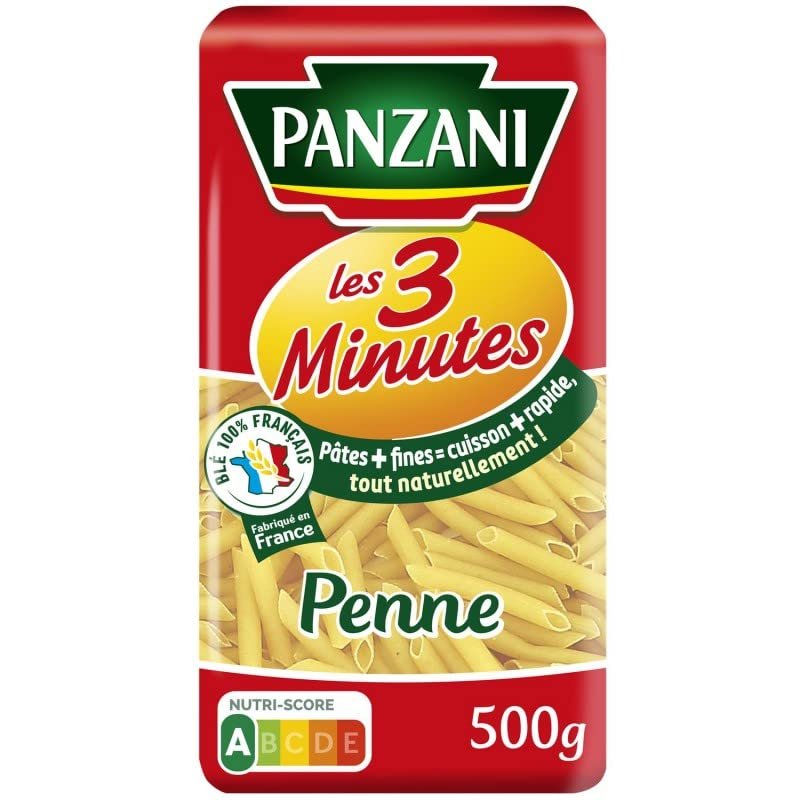 Panzani Penne Rigate Pasta, Quick-Cooking, 17.6 oz, Pack of 4