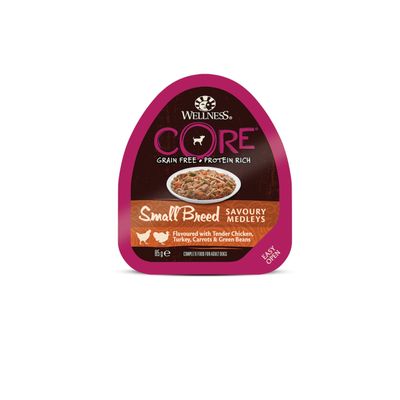 Wellness CORE Savory Medley Wet Dog Food, Chicken, Turkey & Vegetables, 0.085 kg