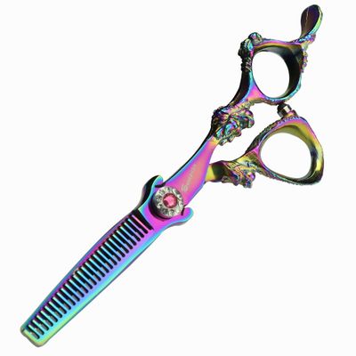 6-Inch Hair Scissors, Customizable Shape, Japanese 440C Steel, Multiple Colors Available