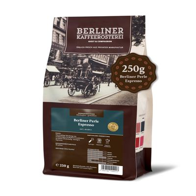 Berliner Ground Espresso (250 g) – Rare Peaberries, Chocolatey-Nutty Roast, Italian Style