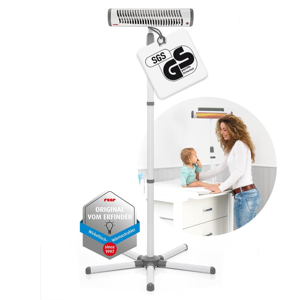 reer EasyHeat Flex Baby Changing Table Heater, 500 W, Freestanding, White