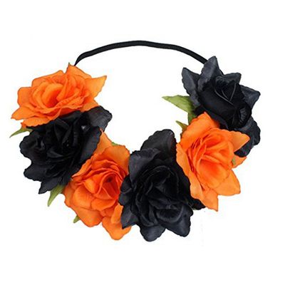 Floral Headband with Flower Crown, Elastic, NFH03 - One Size
