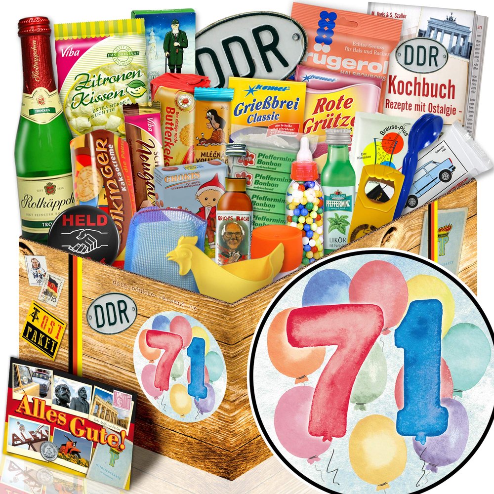 71st Birthday Gift Box for Men – 24 East German Products