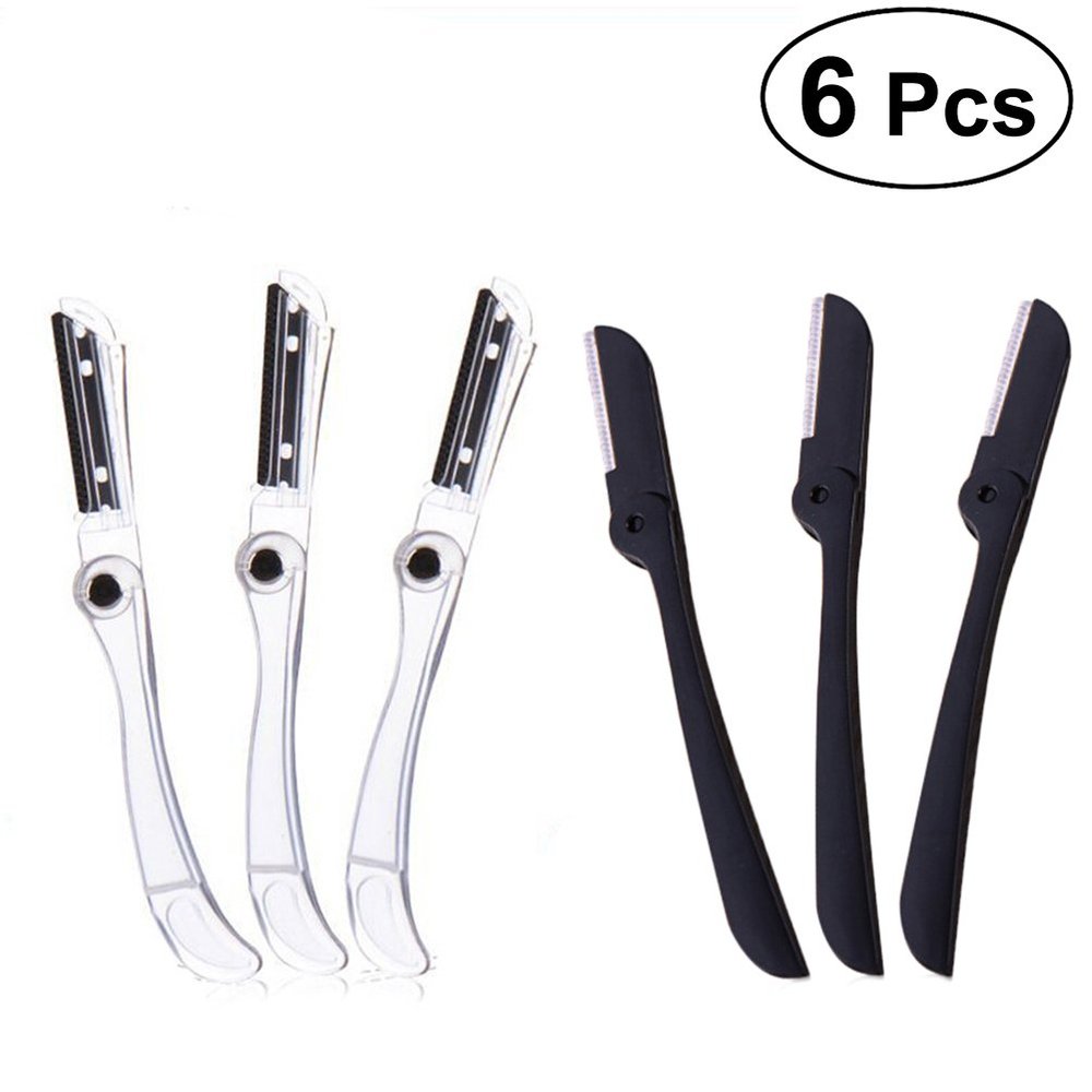 6-Piece Plastic Eyebrow Razors, Portable Trimmers for Women