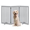 unipaws Freestanding Dog Gate, No-Drill Foldable Wooden Baby Gate and Fireplace Guard, Gray (3 Panels, 91 cm High) view 1