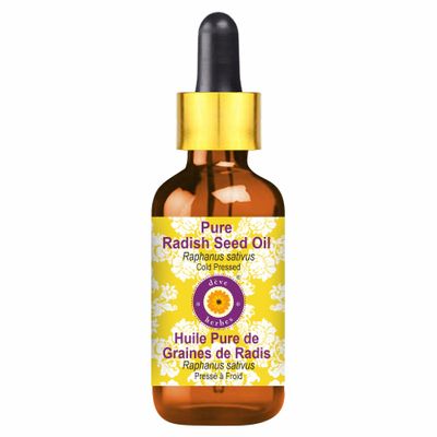 Deve Herbes Pure Radish Seed Oil (Raphanus sativus) with Glass Dropper, Natural Therapeutic Quality, Cold-Pressed, 50 ml (1.69 oz)