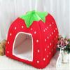 JEELINBORE Soft Strawberry Pet Sleeping Bag, Dog House/Cat Cave, Pet Bed, Red, XL (43 × 43 × 45 cm) view 3