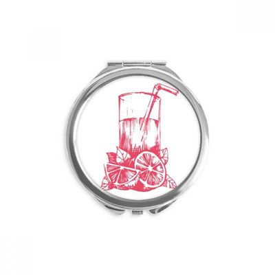 DIYthinker Lemon Watercolor Illustration Round Compact Mirror, 2.6 x 2.4 x 0.3 in, Multicolor