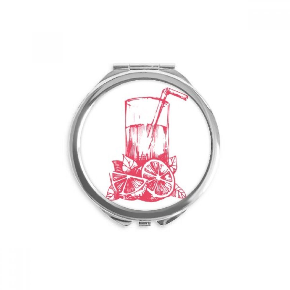 DIYthinker Lemon Watercolor Illustration Round Compact Mirror, 2.6 x 2.4 x 0.3 in, Multicolor