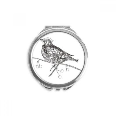 DIYthinker Bird Color Flying Line Small Round Folding Handbag Makeup Mirror, 2.6 x 2.4 x 0.3 in, Multicolor