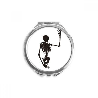 DIYthinker Human Skeleton Pattern Round Compact Makeup Mirror, Multicolor
