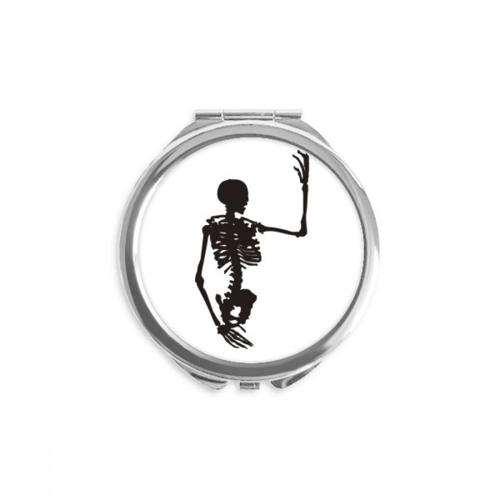 DIYthinker Human Skeleton Pattern Round Compact Makeup Mirror, Multicolor