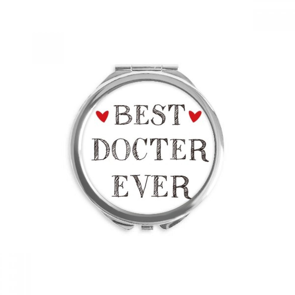 DIYthinker “Best Doctor Ever” Quote Round Compact Makeup Mirror, 2.6 x 2.4 x 0.3 in, Multicolor