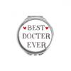 DIYthinker “Best Doctor Ever” Quote Round Compact Makeup Mirror, 2.6 x 2.4 x 0.3 in, Multicolor view 1