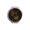 DIYthinker Buddhist Lotus Hand Mirror, Black and Yellow, Round, 2.6 x 2.4 x 0.3 in view 1