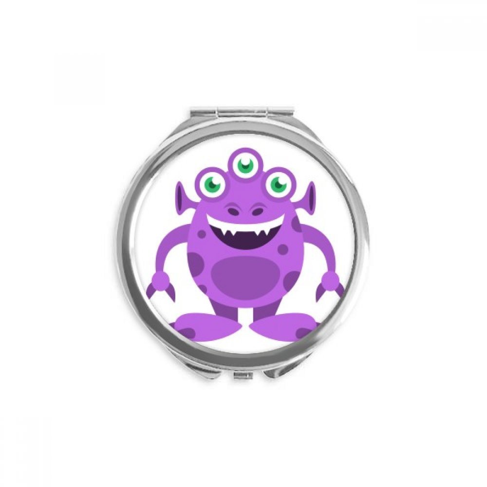 DIYthinker Universe Alien Monster Purple Alien Compact Mirror, Round, 2.6 x 2.4 x 0.3 in, Multicolor
