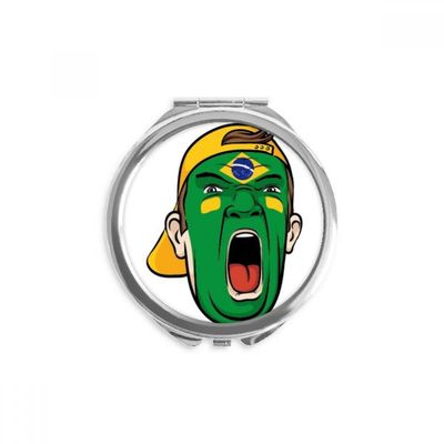 DIYthinker Brazil National Flag Round Makeup Compact Mirror, 2.6 x 2.4 x 0.3 in, Multicolor