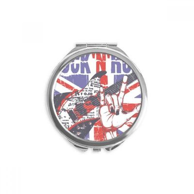 DIYthinker Rock Guitar England UK Flag Round Compact Makeup Mirror, 2.6 x 2.4 x 0.3 in, Multicolor