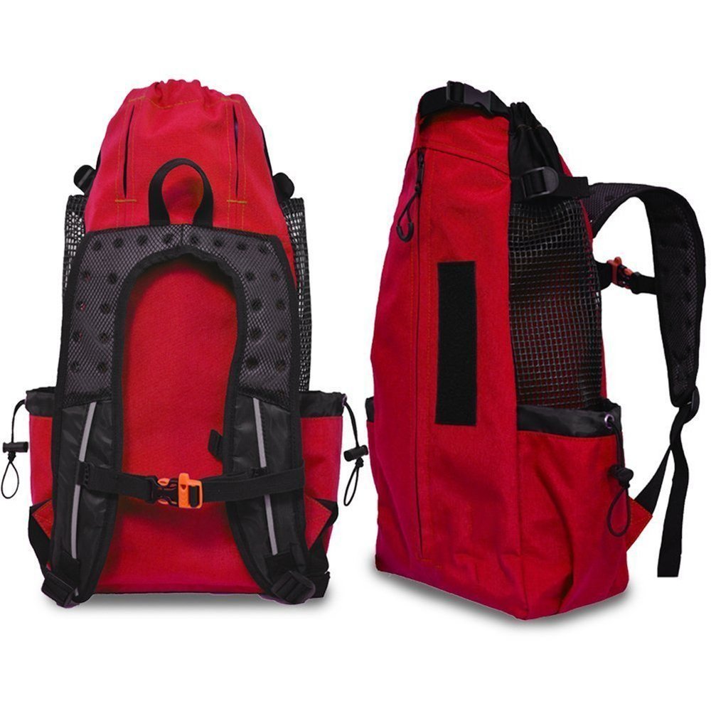 WLDOCA Dog Backpack for Medium-Sized Dogs up to 15 kg, Waterproof Lining, Red