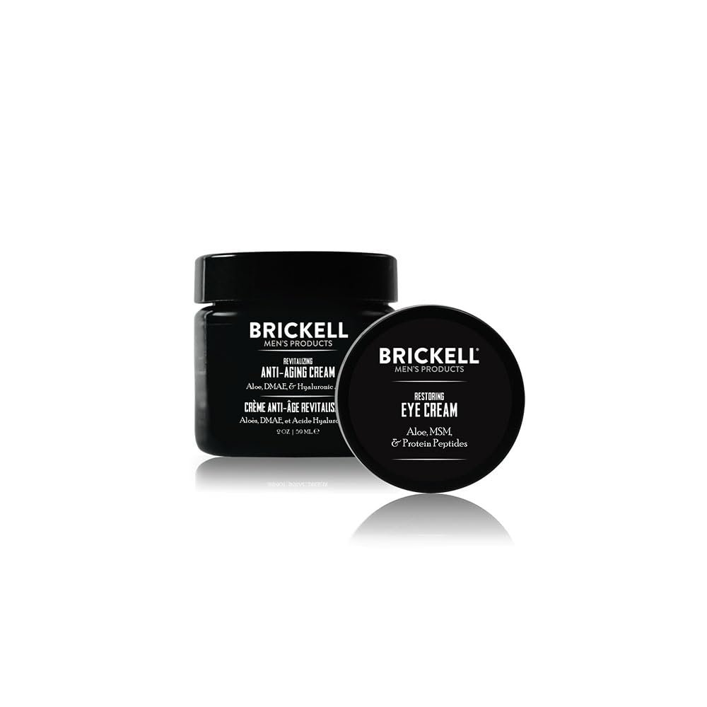 Brickell Men's Ultimate Anti-Aging Routine - Night Cream & Eye Cream for Wrinkles, Dark Circles, and Puffy Eyes