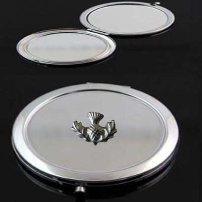 Giftsforall gt250 Round English Pewter Pocket Mirror, 2.2 x 2 cm