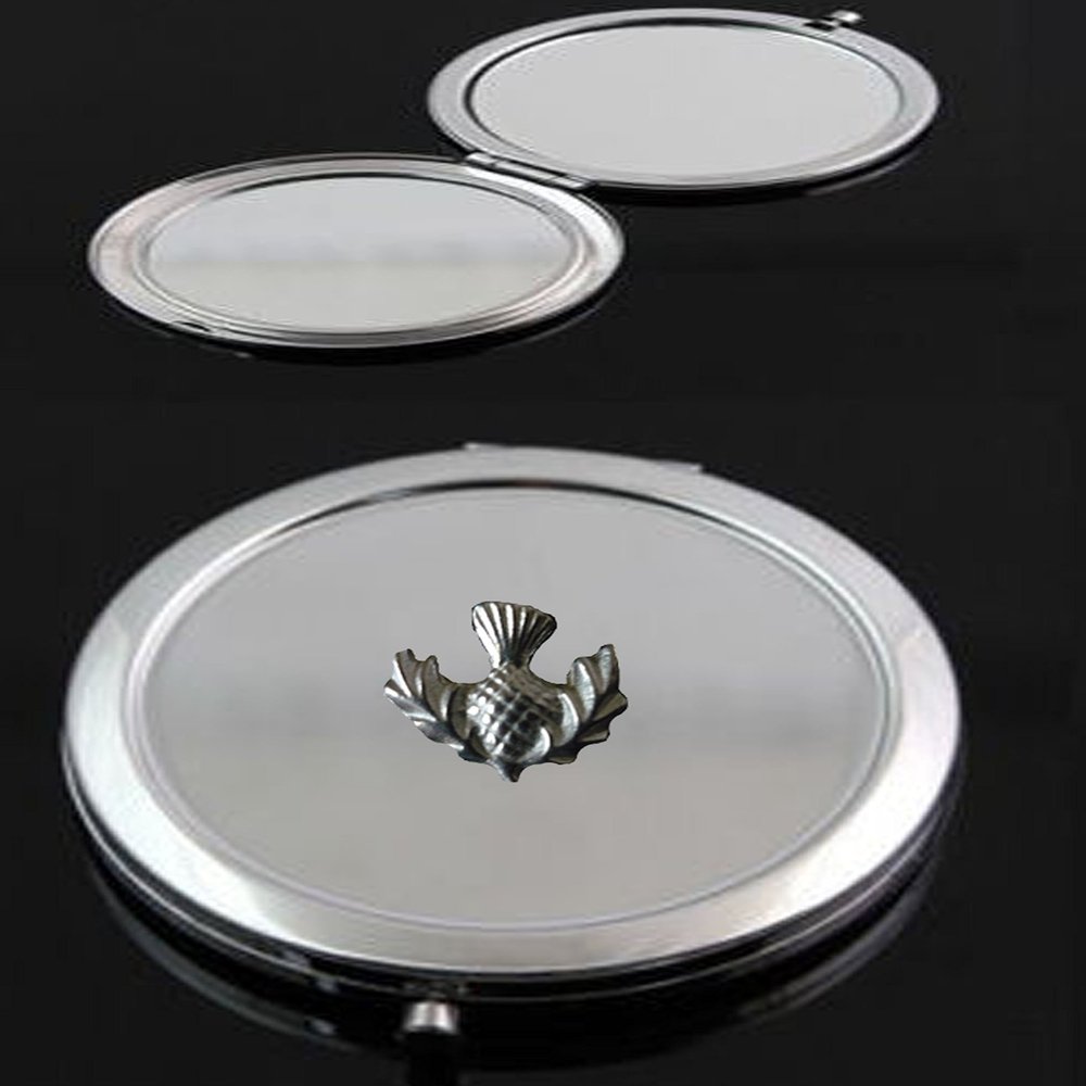 Giftsforall gt250 Round English Pewter Pocket Mirror, 2.2 x 2 cm