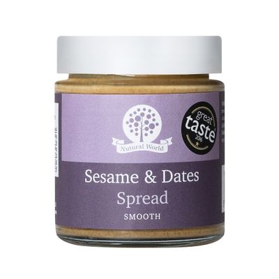 Nutural World – Irresistible Sesame and Date Spread (170 g net) in a Glass Jar – Vegan, No Added Sugar, Salt, or Palm Oil – Award-Winning
