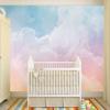 WH-PORP Pink Sky Cloud 3D Cartoon Wall Mural for Baby Girls' Rooms, 300 × 210 cm view 2
