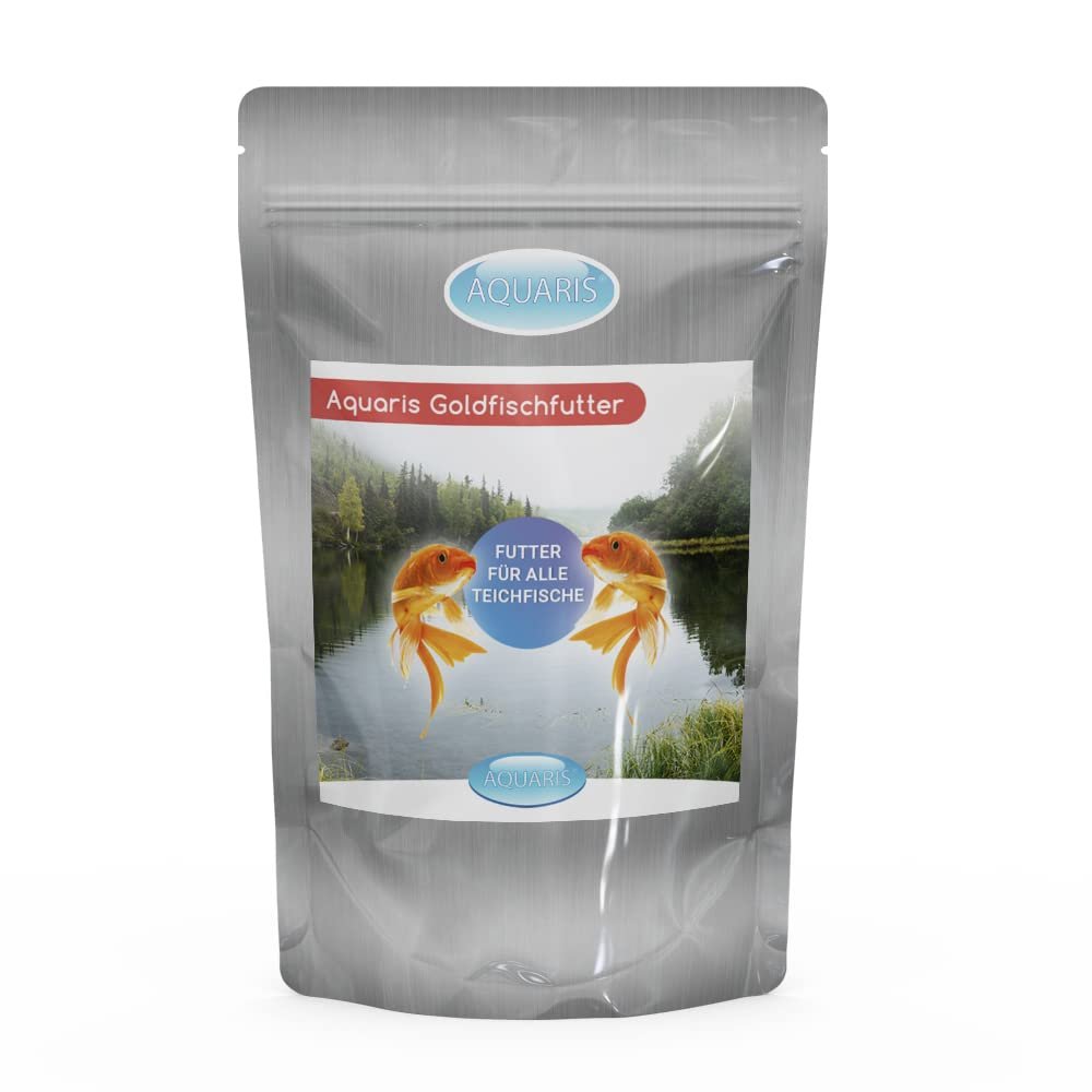 AQUARIS Goldfish and Pond Fish Food for Goldfish, Shubunkin and Ornamental Fish, Color Enhancement with Astaxanthin, 500 g / 3 mm