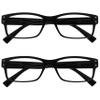 The Reading Glasses Company Men's Black Reading Glasses, 2-Pack, Oversized Designer Style, Spring Hinges, +2.00 view 1