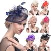 Xmiral Women's Flower Mesh Feather Fascinator Headband view 2
