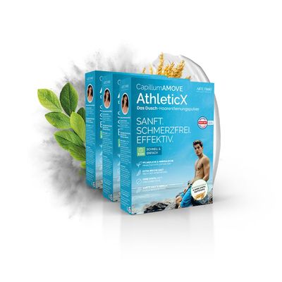 Capillum AMOVE AthleticX Premium Depilatory Powder for Men, Intimate Area, 3 x 300 g
