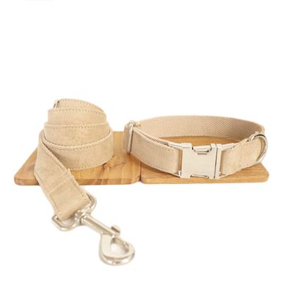 Solid Color Dog Collar and Leash Set