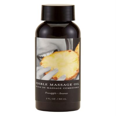 Earthly Body Edible Massage Oil, Pineapple, Clear, 2 oz, 1-Pack (1 x 1 ct)