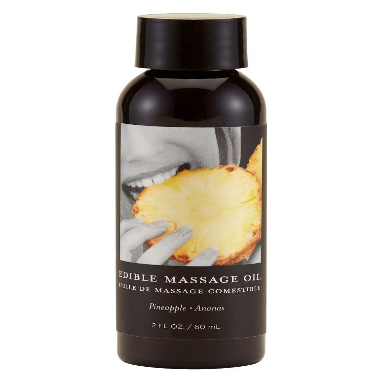 Earthly Body Edible Massage Oil, Pineapple, Clear, 2 oz, 1-Pack (1 x 1 ct)