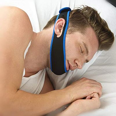 YuamMei Adjustable Anti-Snoring Chin Strap for Men and Women, Black