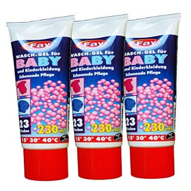 3 x Fay Laundry Gel for Baby and Children's Clothing, 230 ml