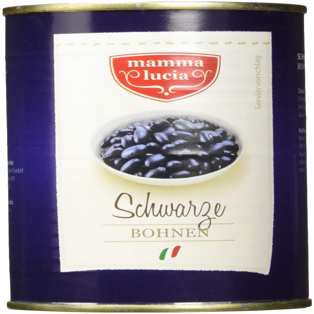mamma lucia Black Beans, Pack of 12 (12 x 425 ml)