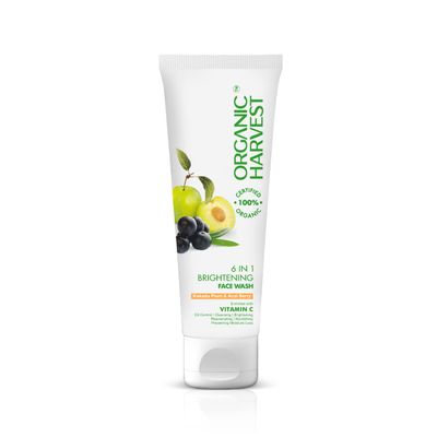 Organic Harvest 6-in-1 Brightening Face Wash for Women, 100 g