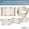 Safetots Wooden Multi-Panel Room Divider, Up to 176 cm, Natural Wood, 76 cm High, Flexible Barrier with Door for Babies and Toddlers view 4