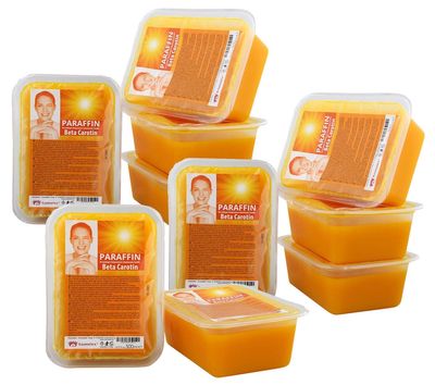 Kosmetex Beta-Carotene Paraffin Wax, Low-Melting-Point Paraffin Bath Wax, 10 x 500 mL