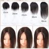 Straight Human Hair Topper with Clips, 7.6 x 12.7 cm, Silk Base, Crown Topper, 15.2 cm, Dark Brown view 3