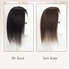 Straight Human Hair Topper with Clips, 7.6 x 12.7 cm, Silk Base, Crown Topper, 15.2 cm, Dark Brown view 4