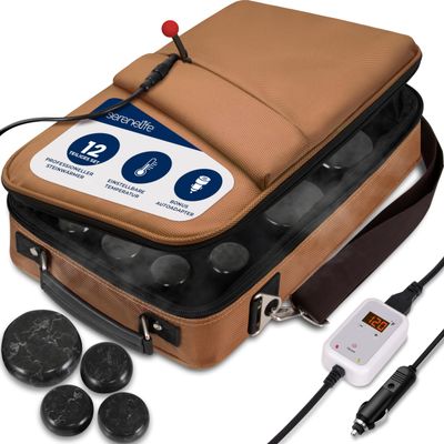 SereneLife Portable Hot Stone Massage Set with Heater