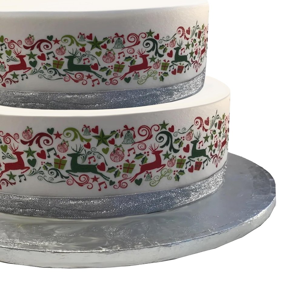 Top That Edible Christmas Reindeer Cake Border, 1 Piece