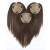 Silk Base Crown Topper Human Hair Clip-In, 11.9 x 11.9 cm, Left Part, 40.6 cm, Off Black view 1