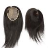 Silk Base Crown Topper Human Hair Clip-In, 11.9 x 11.9 cm, Left Part, 40.6 cm, Off Black view 3
