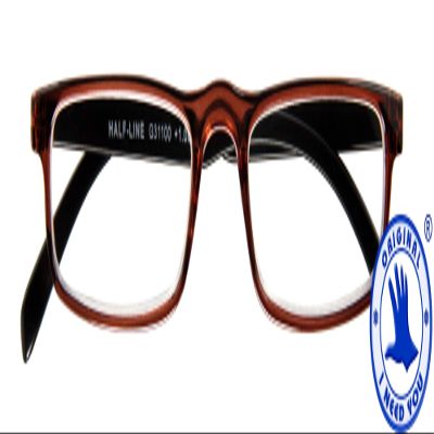 I NEED YOU HALF-LINE, G31100, Brown-Black Plastic Reading Glasses with Spring Hinges, +3.00 Diopters