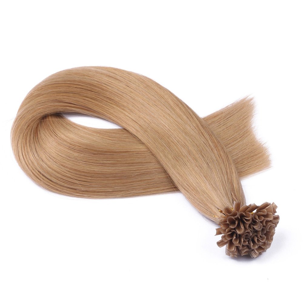 Keratin Bonding #16 Light Blonde Natural, 60 cm, 100 U-Tip Extensions, 100% Remy Human Hair