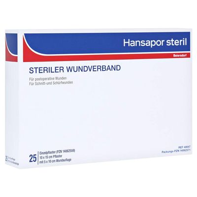 HANSAPOR Sterile Wound Dressing 10 x 15 cm, 25 ct.